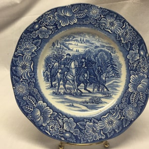 Staffordshire Liberty blue Luncheon plate. 8 3/4&quot;. These tend to be a little lighter blue.