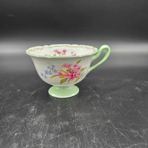 Shelley pink rose and green footed Tea cup only