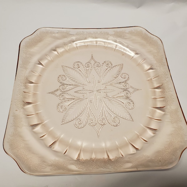 Pink Glass Dinner Plates Etsy