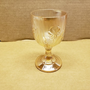 Jeannette Iris & Herringbone Iridescent wine goblet 4&quot;