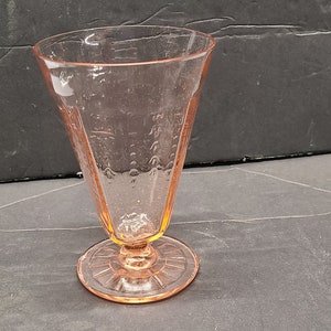 Pink Princess depression  glass 5 1/4 footed tumbler