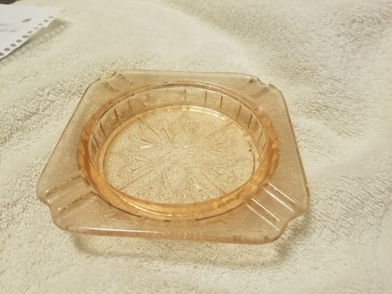 Pink adam depression glass Ashtray Etsy