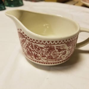 Memory lane pink creamer with country scenes
