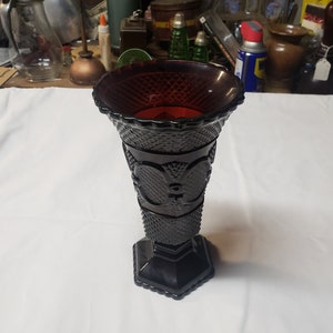 Vintage Avon cape cod ruby red 8&quot;  Vase