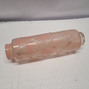 Antique pink lampshade with flowers 9 inches long 2 1/2 wide