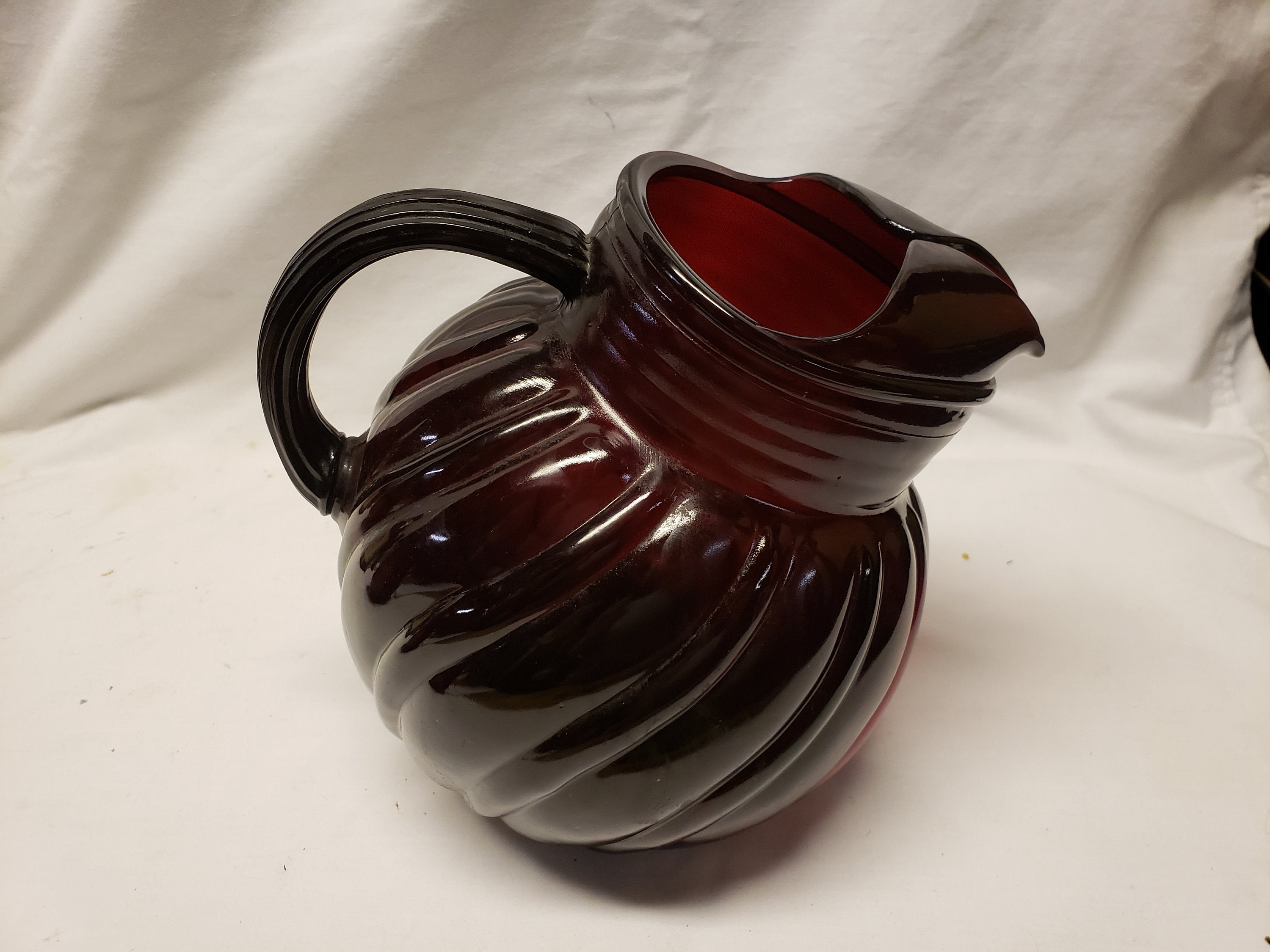 Ruby Pitcher Ruby Red Swirl 80 Oz. Pitcher - Etsy