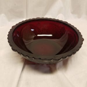Vintage Avon cape cod ruby red 8 3/4" serving bowl.