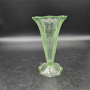 Groene bloemen kerstster depressie glazen vaas 7&quot; 8 zijden