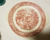 Memory lane pink 10 1 2 inch 2 handle tray 11 1 2 at handles with country scenes
