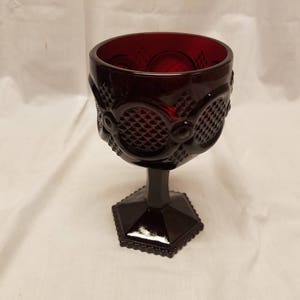 Vintage Avon cape cod ruby red large water goblet