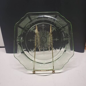 Green Princess depression glass  8 1/4" salad plate.