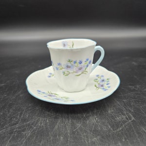 Shelley Dainty BLue rock Demitasse Tea cup and saucer