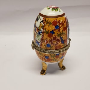porcelain oriental egg trinket box