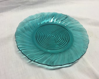 Ultramarine swirl Depression 9 1/4 dinner plate