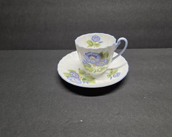 Shelley Morning glory Demitasse tekopp och fat