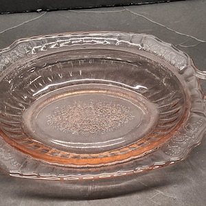Pink Mayfair Depression glass oval vegetable bowl 9 1/2&quot;
