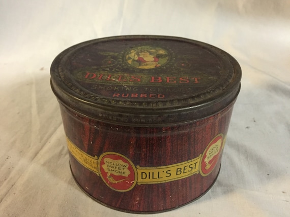 best tin tobacco Rare Size Antique Dill's Best Tobacco Tin. 5