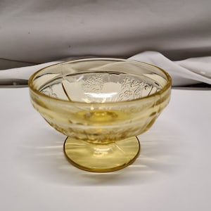 Amber Sharon Cabbage rose Depression glass sherbet