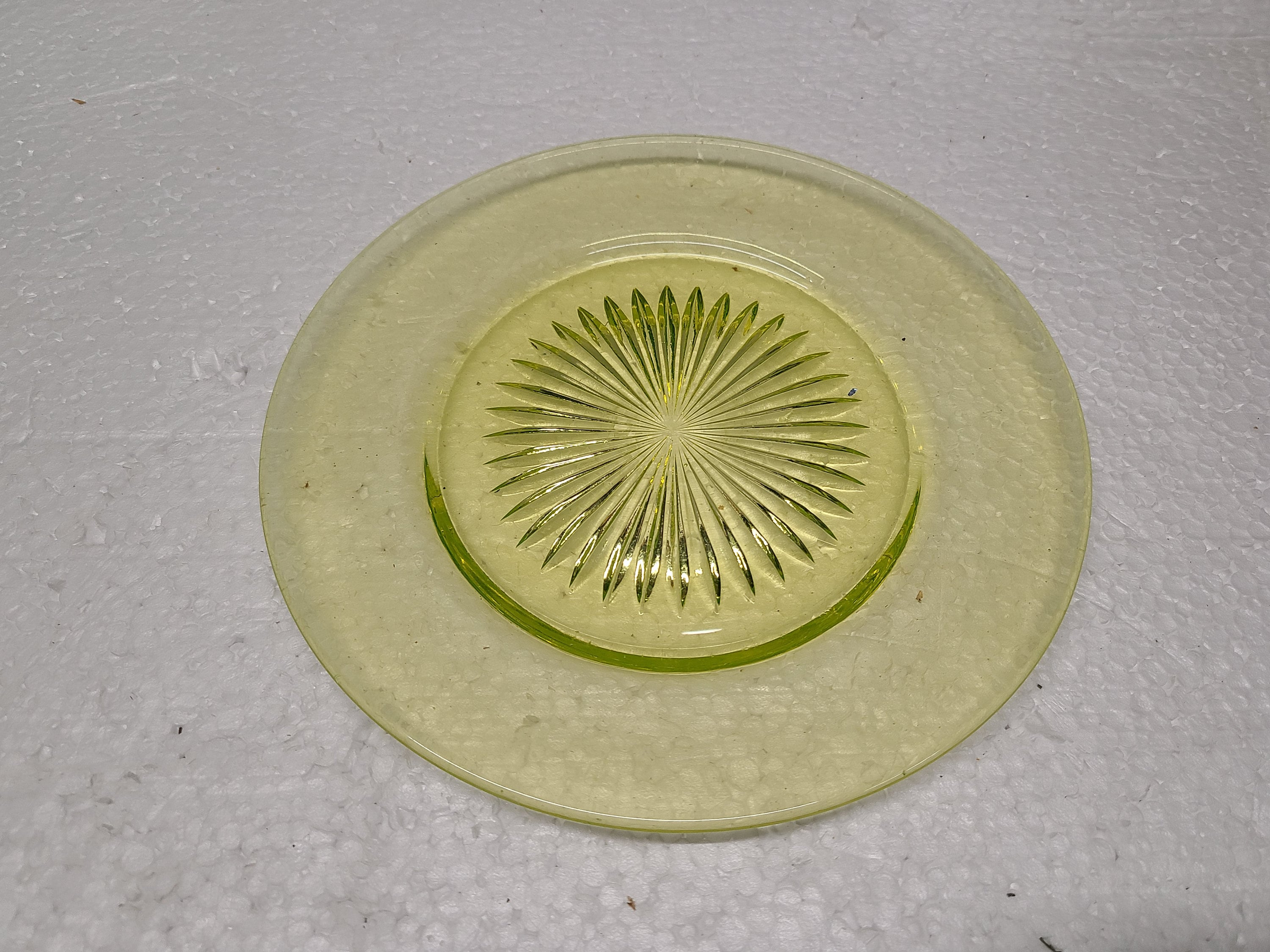 Vaseline Glass Yellow 8 Inch Plate Etsy UK