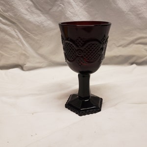 Vintage Avon cape cod ruby red  elegant wine goblet 5 1/4" tall