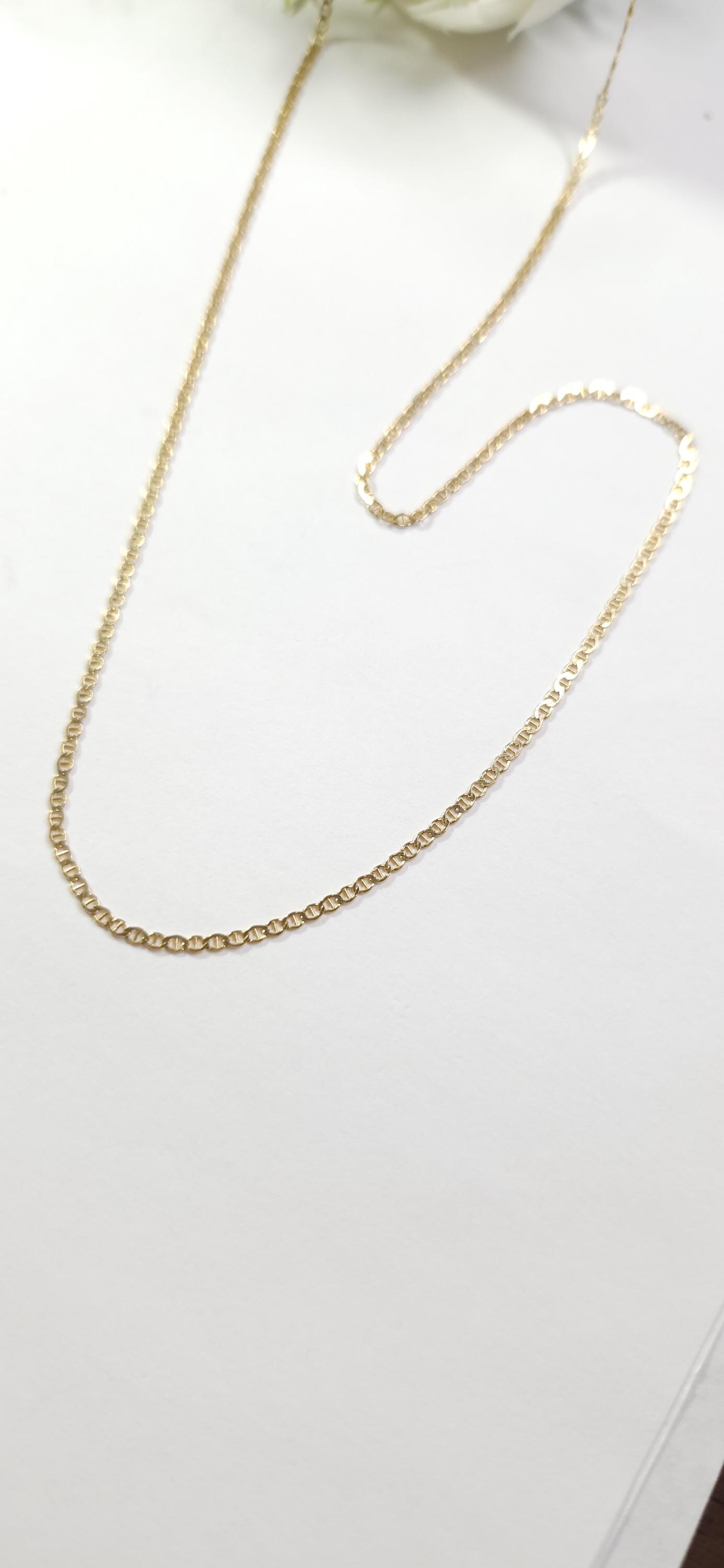 Oroamerica 14K Gold Mariner Anchor Chain Link Necklace Marked 14K