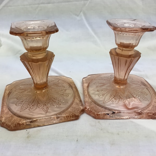 Pink Candlesticks Etsy