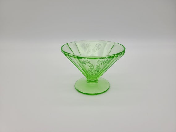 Green Parrot Depression glass Cup and saucer set