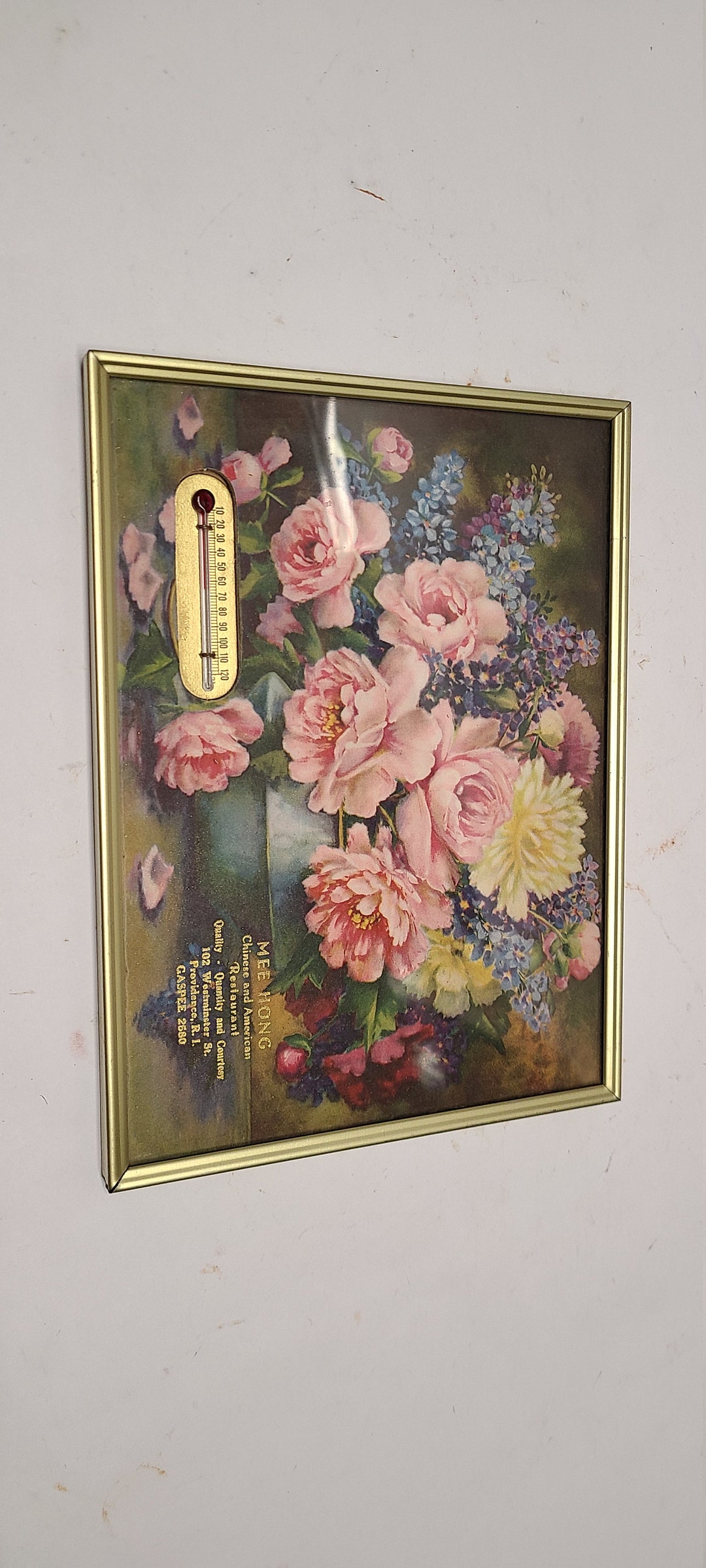 Vintage Advertisement Chinese Restaurant Working Thermometer Ming Garden  Framed