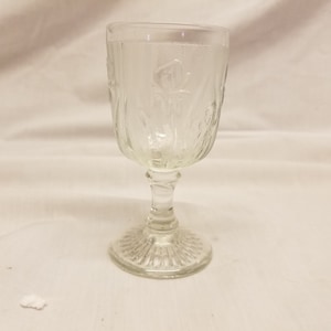Crystal iris 4 1/4&quot; wine goblet Depression glass