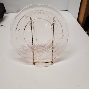 Pink Royal Lace 8 1/2" Luncheon Plate by Hazel-Atlas 1930s-1940s,Pink Royal Lace Dinnerware.