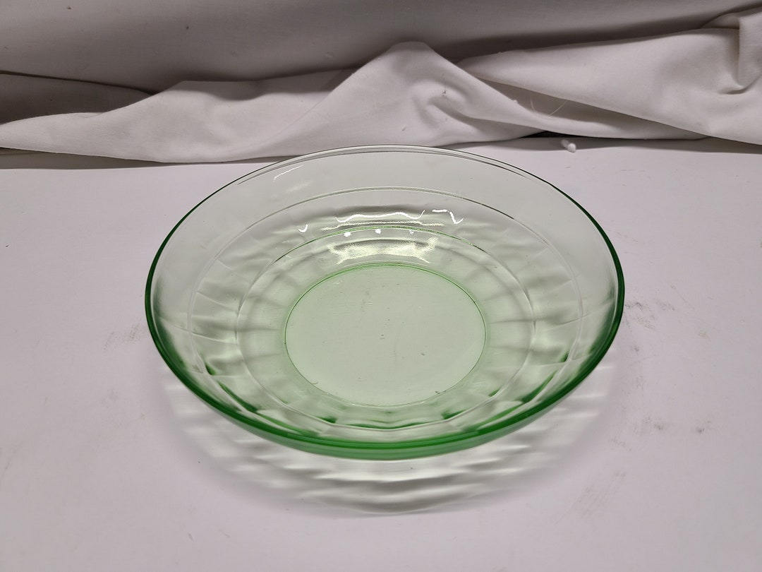 Green Block Block Optic Depression Glass Cereal Bowl 5 1/4 Etsy