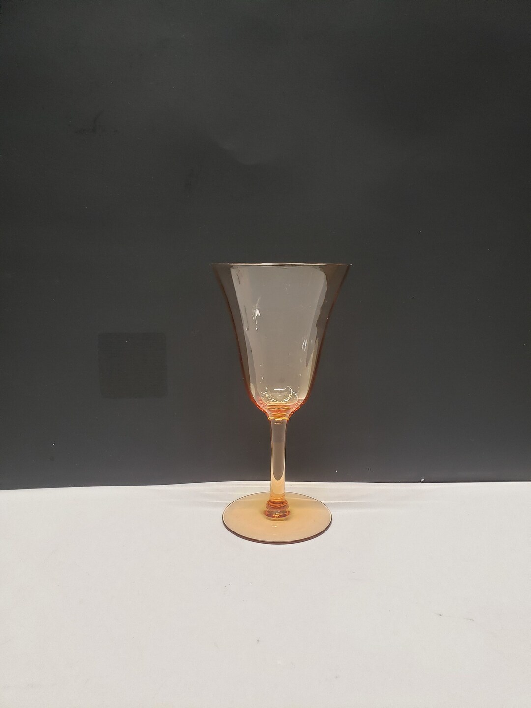 Vintage Amber Fostoria Panel Optic Wine Glass, Vintage Fostoria Amber