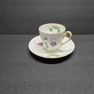 Shelley Pansy  Demitasse Tea cup and saucer