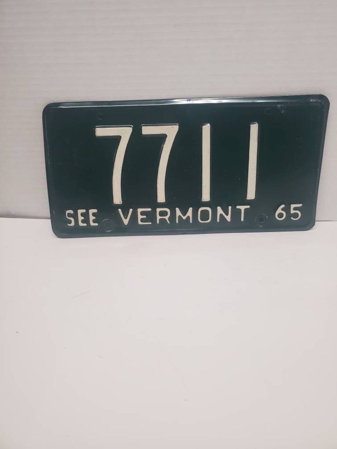 Antique Vermont 1965 License Plate 7711 Etsy