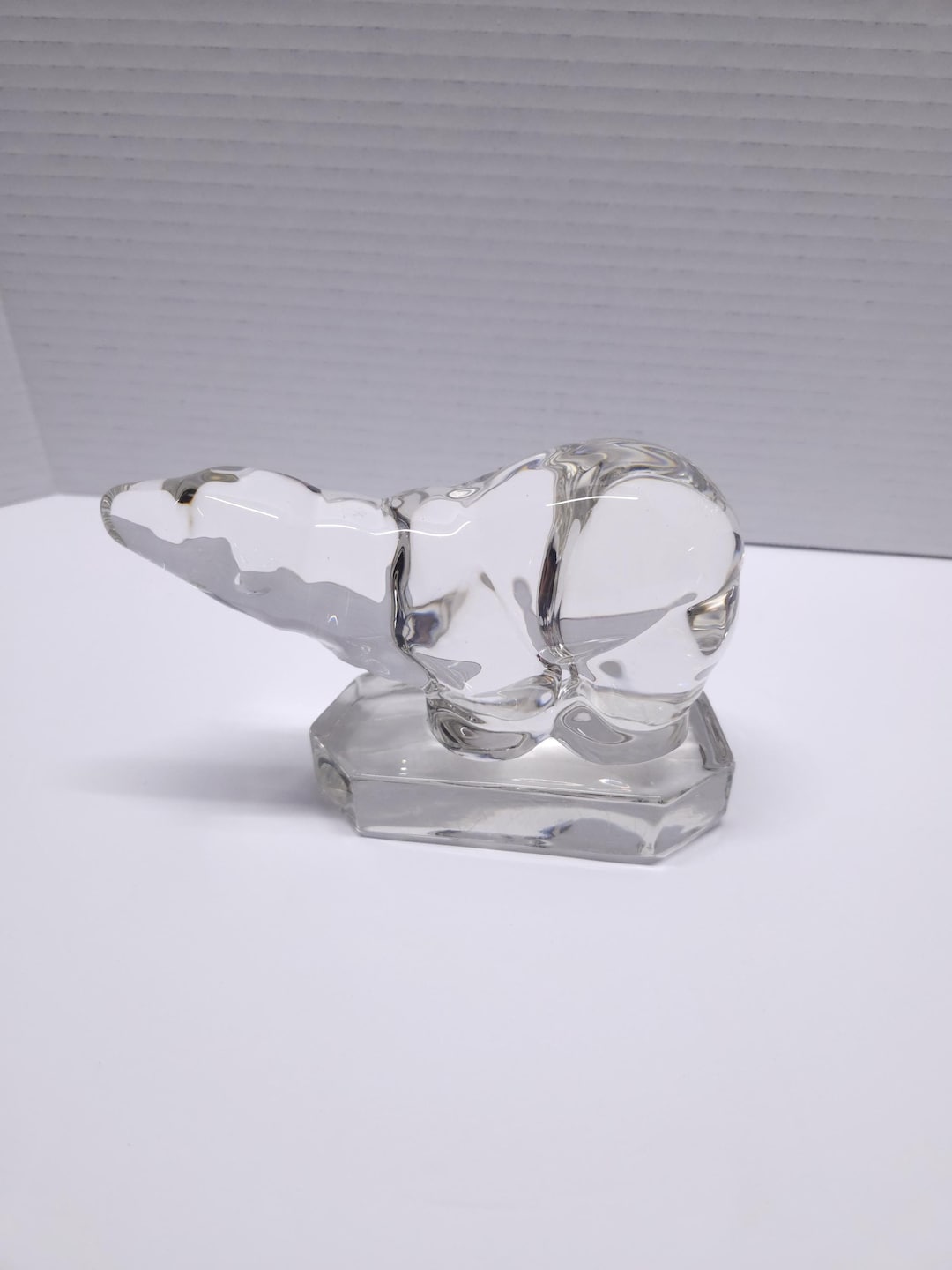 Vintage Clear Crystal Polar Bear Bookend Paperweight Figurine Vintage ...