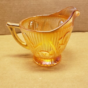 Jeannette Iris & Herringbone Iridescent Creamer Very nice color