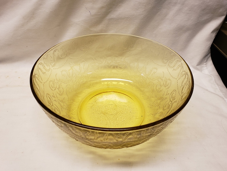 Amber Madrid Depression glass 9.5 Salad bowl Etsy