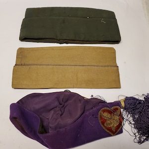 Lot of 3 vintage hats 2 army and a moose lodge hat