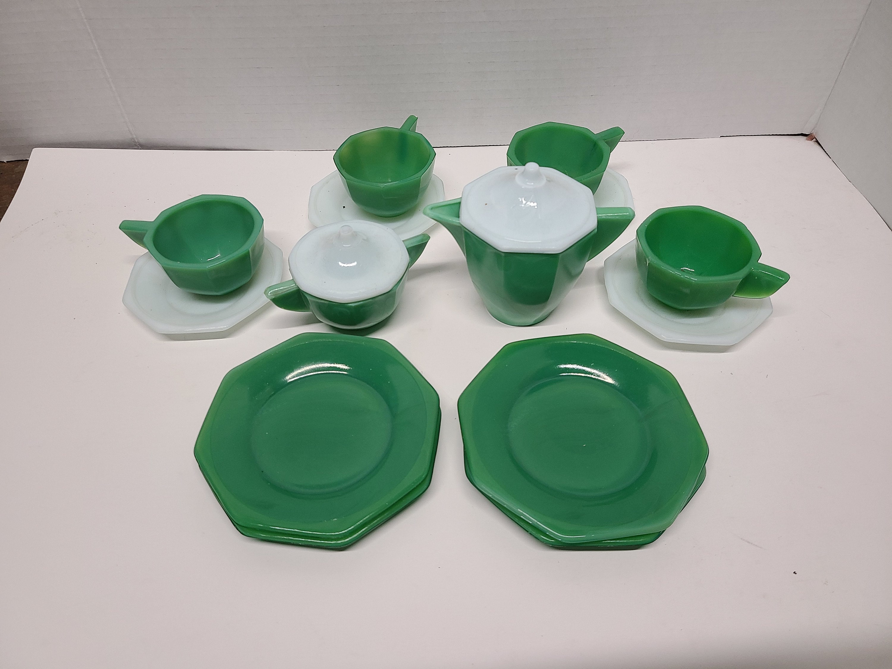Akro Agate Tea Set - Etsy