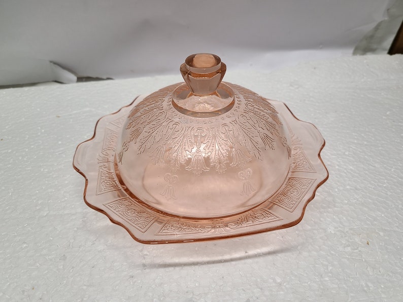 Pink Princess Depression Glass Butter Dish Etsy