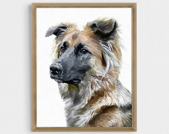 Custom Dog Portrait Watercolor, Pet Portrait From Photo, Dog Painting