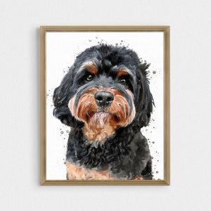 Custom Watercolor Dog Portrait: Personalized Pet Painting on Canvas