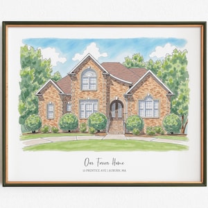 Custom Watercolor House Print For House Warming Gift, Home Painting Of Your Home From Photo