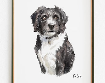 Custom Dog Birthday Portrait, Personalized Pet Barkday Gift Art