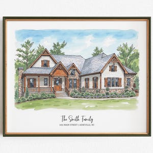 Custom Home Watercolor, Custom Home Portrait, House Portrait From A Photo, Watercolor House Picture, Personalized Home Paintings