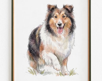 Custom Pet Portrait, Watercolor Dog Memorial Gift, Personalized Loss of Pet Sympathy Art