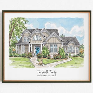 Custom Watercolor House Portrait: Personalized Home Painting