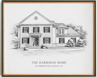Custom House Portrait from Photo, Realtor Closing Gift, First Home Sketch, Our First Home Drawing, Digital Pencil Home Illustration
