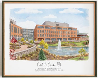 Personalized Watercolor Retirement Portrait: Nurse or Doctor Gift