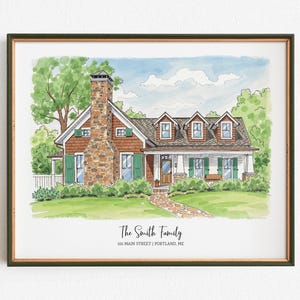 Custom Home Portrait Watercolor, Realtor Closing Gift, Custom Home Painting
